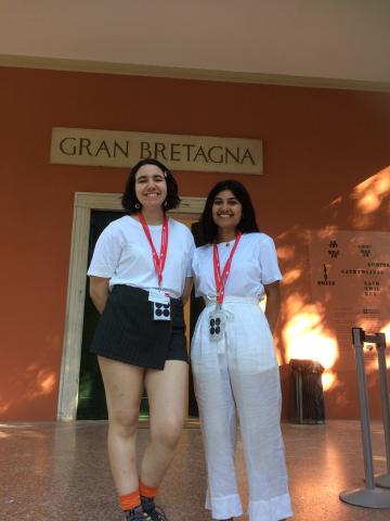 Art Historian Iman Khakoo and Circuit member Clarisse in Venice with the British Council Fellowship