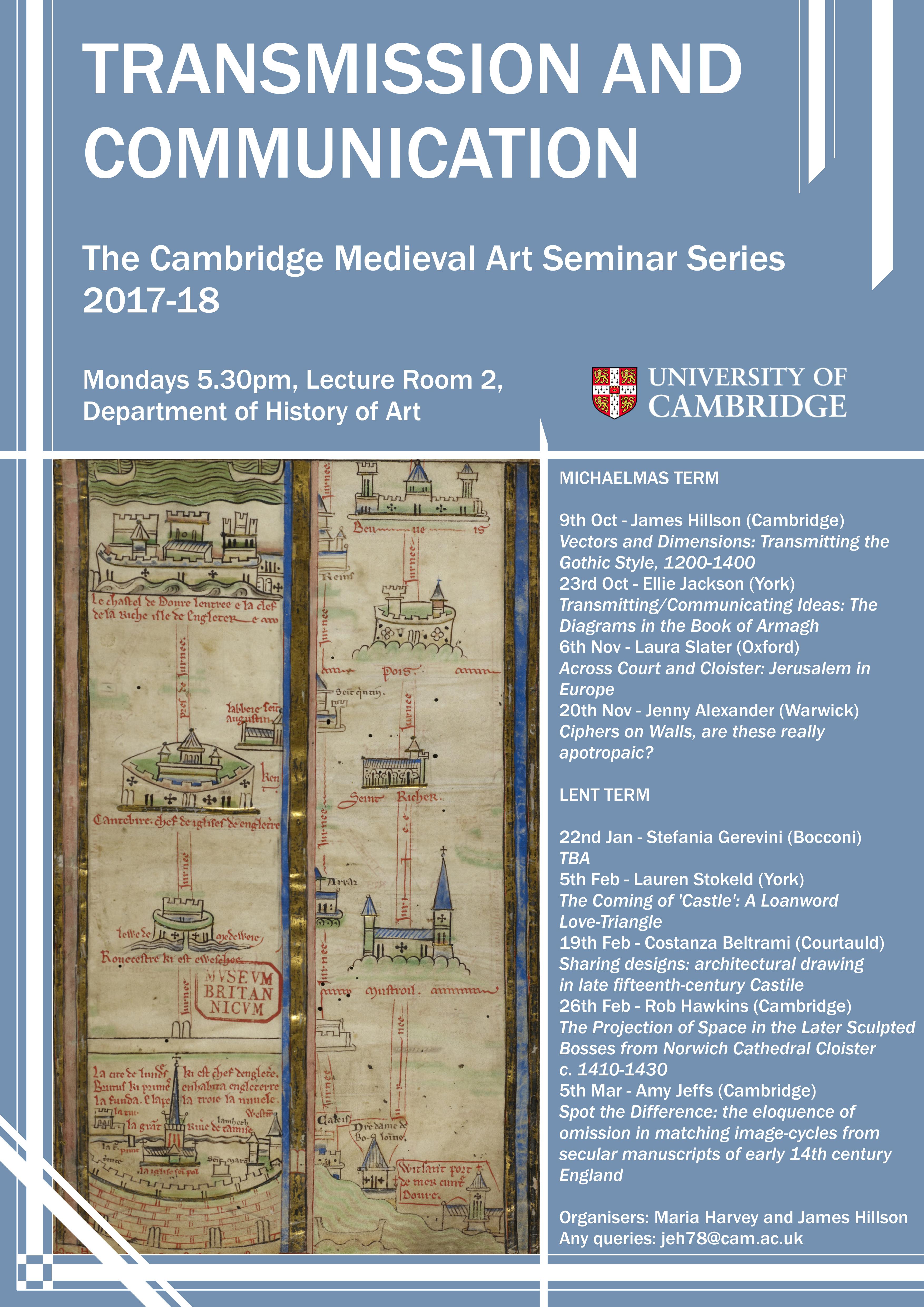Medieval Art Seminars Poster 2017-8