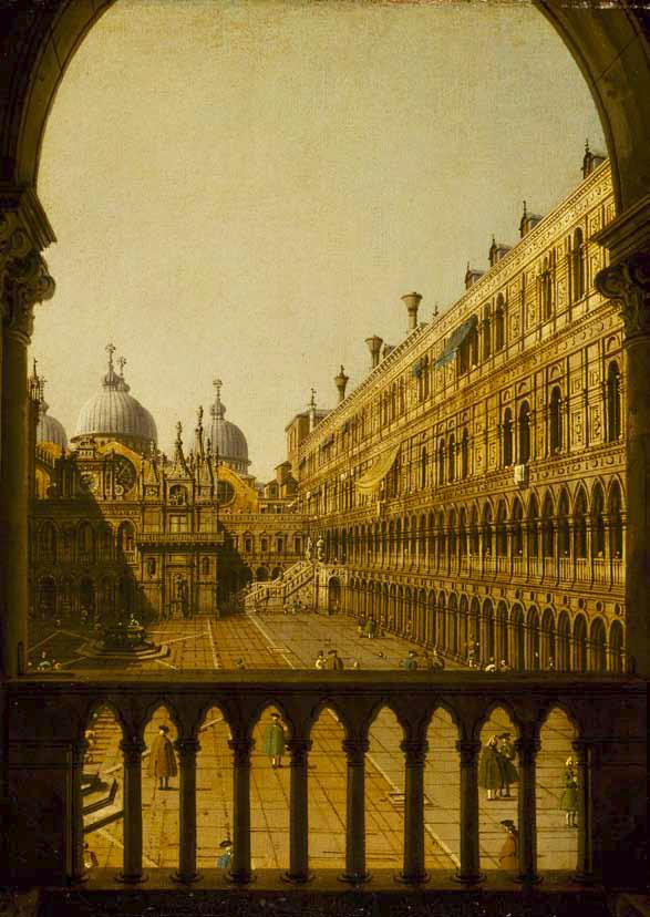 Canaletto-Interior Court Doges Palace